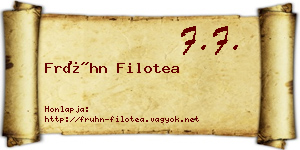 Frühn Filotea névjegykártya